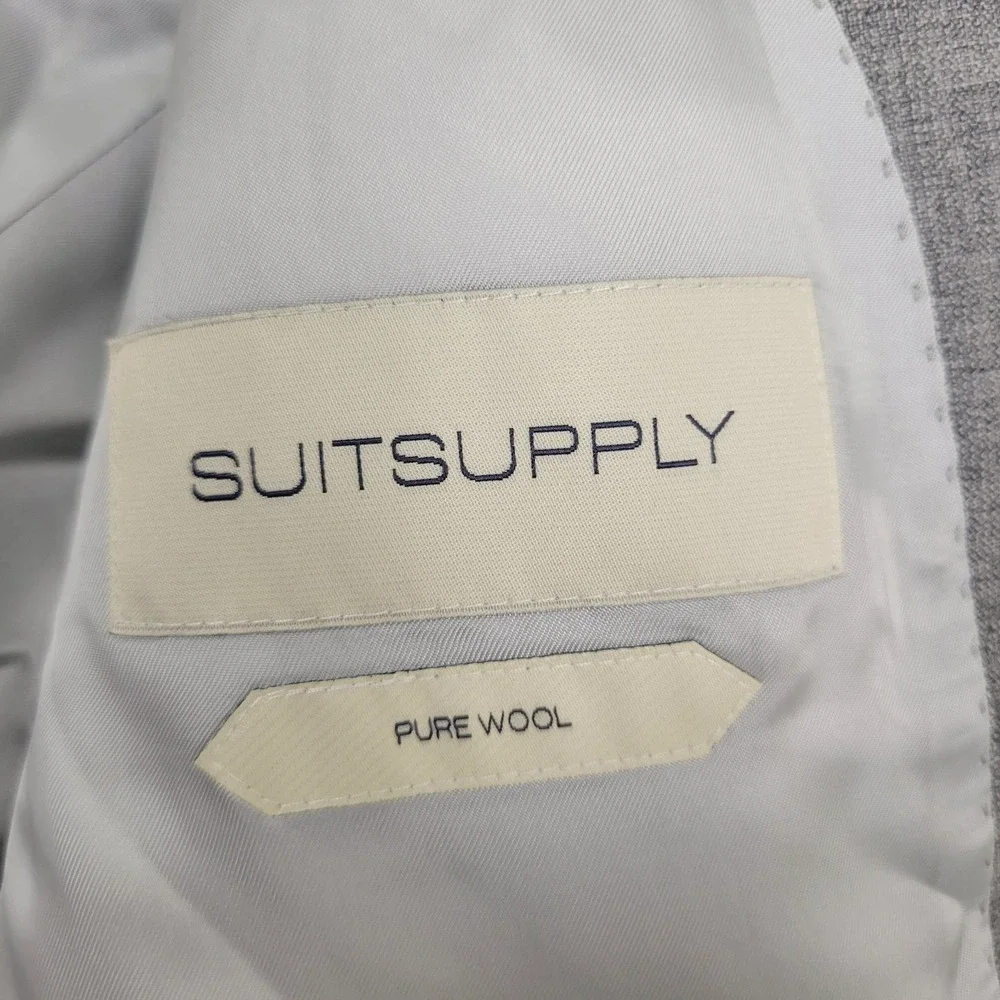 Suitsupply Vitale Barberis Canonico Men's 40R Slim Gray Pure Wool Italian Blazer